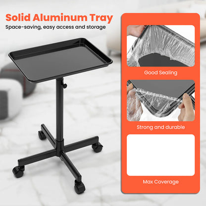 TASALON Adjustable Salon Tray with 10 Plastic Films Black