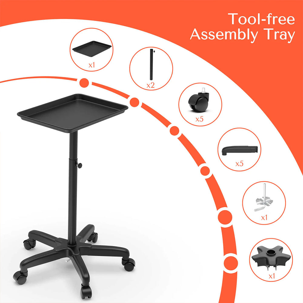 TASALON Rolling Salon Tray Black