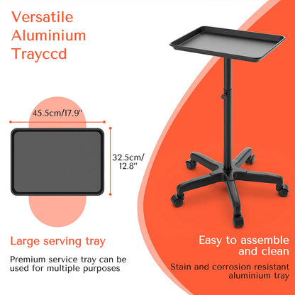 TASALON Rolling Salon Tray Black