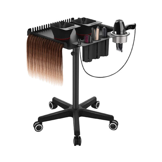TASALON Metal Rolling Salon Tray on Wheels