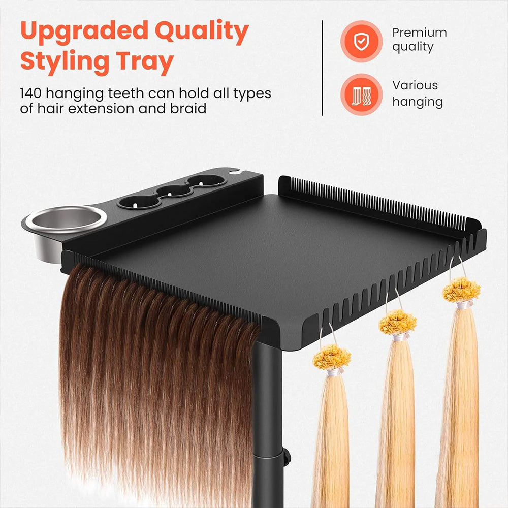 TASALON Metal Rolling Salon Tray on Wheels