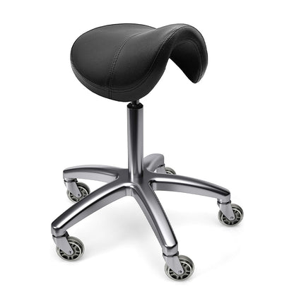 TASALON Ergonomic Saddle Stool with Rollerblade Wheels - Black