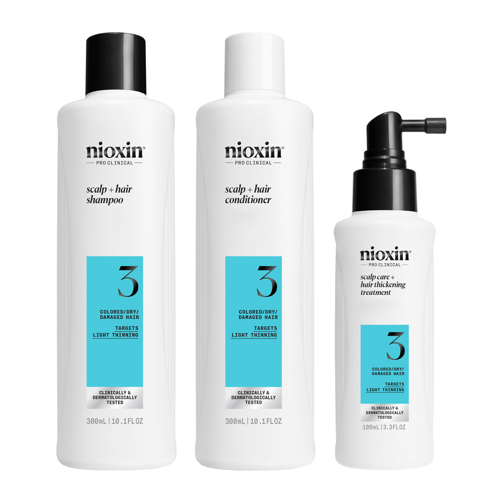 Nioxin Scalp + Hair Thickening System 3 Full Size Kit 300ml + 300ml + 100ml