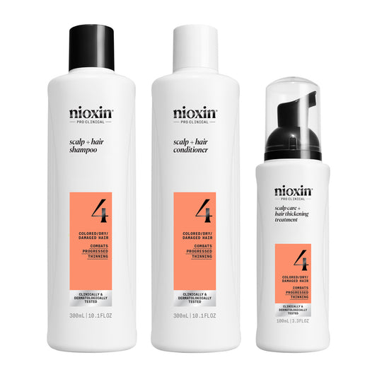 Nioxin Scalp + Hair Thickening System 4 Full Size Kit 300ml + 300ml + 100ml