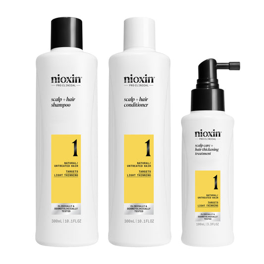 Nioxin Scalp + Hair Thickening System 1 Full Size Kit 300ml + 300ml + 100ml