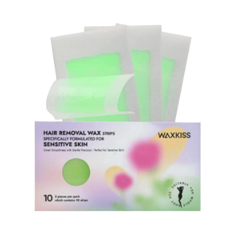WaxKiss Cold Wax Strip Sensitive Skin Aloe Vera 10Pk